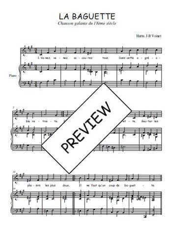 Téléchargez l'arrangement de la partition de Traditionnel-La-baguette en PDF pour Chant et piano