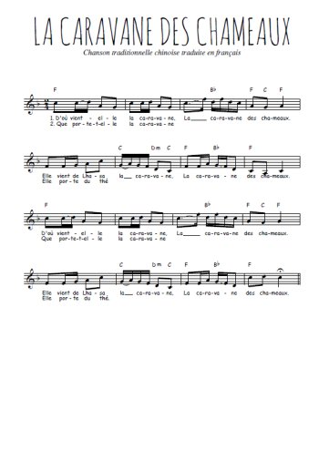 La caravane des chameaux Partition gratuite