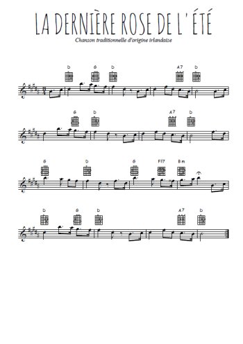 Téléchargez l'arrangement de la partition pour sax en Mib de la musique La dernière rose de l'été en PDF