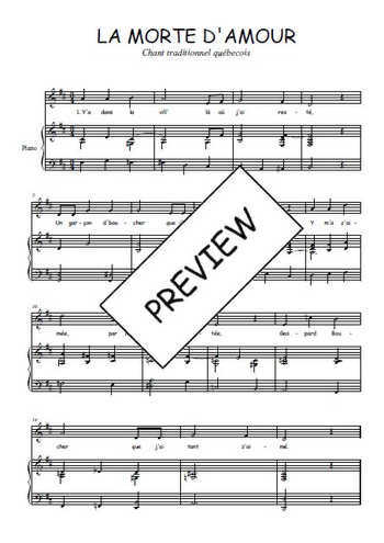 Téléchargez l'arrangement de la partition de Traditionnel-La-morte-d-amour en PDF pour Chant et piano
