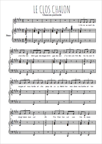 Téléchargez l'arrangement de la partition de le-clos-chalon en PDF pour Chant et piano