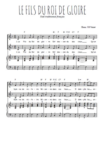 Téléchargez l'arrangement de la partition de Le Fils du Roi de gloire en PDF pour deux voix égales et piano