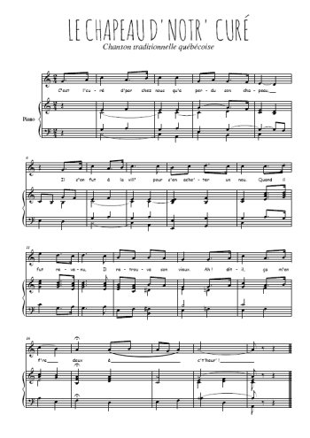 Téléchargez l'arrangement de la partition de Traditionnel-Le-chapeau-d-notr--cure en PDF pour Chant et piano