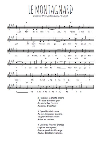 Le montagnard Partition gratuite
