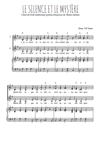 Téléchargez l'arrangement de la partition de Le silence et le mystère en PDF pour trois voix de femmes et piano