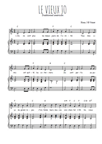 Téléchargez l'arrangement de la partition de le-vieux-jo en PDF pour Chant et piano
