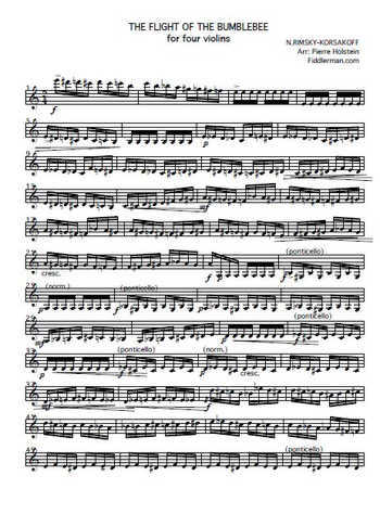 Le vol du bourdon pour violon Partition gratuite