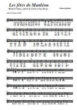 Les fêtes de Mauléon Partition gratuite