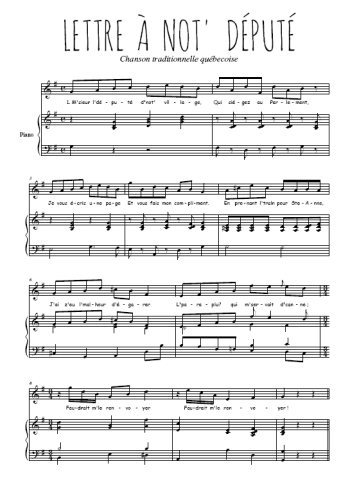 Téléchargez l'arrangement de la partition de Traditionnel-Lettre-a-not--depute en PDF pour Chant et piano