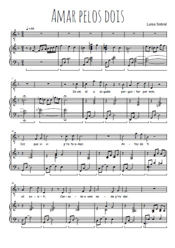 Téléchargez l'arrangement de la partition de Luisa-Sobral-Amar-pelos-dois en PDF pour Chant et piano