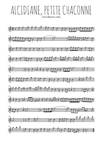 Alcidiane, petite chaconne Partition gratuite