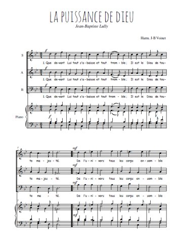 Téléchargez l'arrangement de la partition de La puissance de Dieu en PDF pour trois voix mixtes et piano