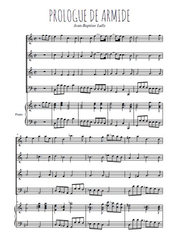 Téléchargez l'arrangement de la partition de Prologue de Armide en PDF pour 4 voix mixtes et piano