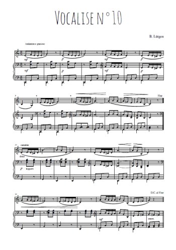 Vocalise N°10 Partition gratuite