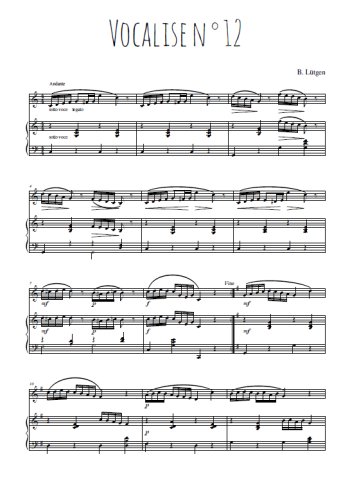 Vocalise N°12 Partition gratuite