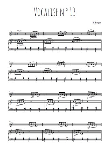 Vocalise N°13 Partition gratuite