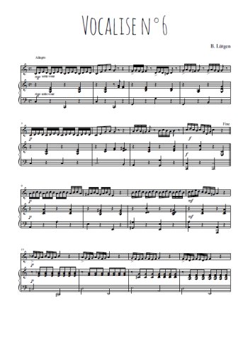 Vocalise N°6 Partition gratuite