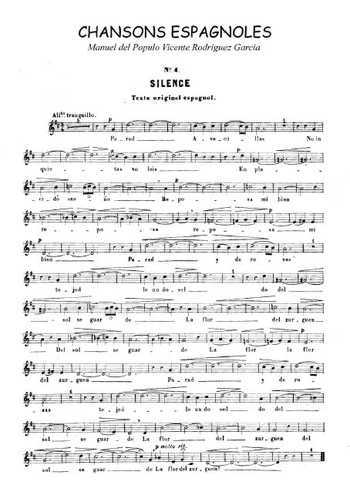 Chansons espagnoles 4. Silence Partition gratuite