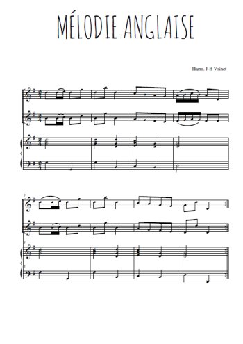 Téléchargez l'arrangement de la partition de Mélodie anglaise en PDF pour deux voix égales et piano