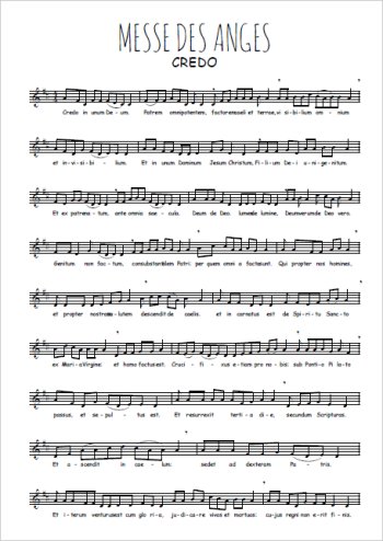 Messe des anges, Credo Partition gratuite