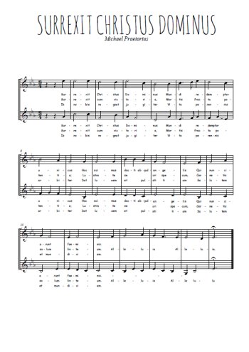 Téléchargez l'arrangement de la partition de Surrexit christus dominus en PDF à deux voix