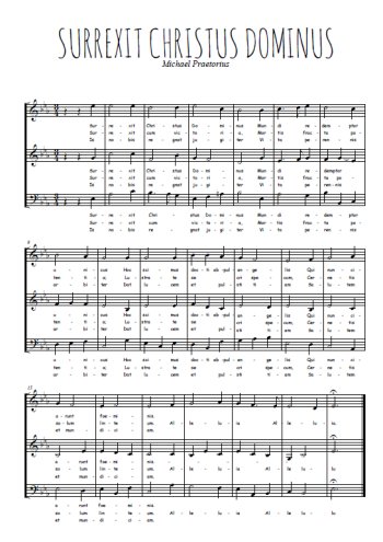 Téléchargez l'arrangement de la partition de Surrexit christus dominus en PDF à trois voix