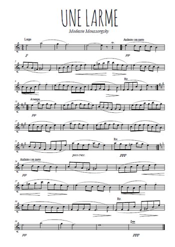 Téléchargez l'arrangement de la partition en Sib de la musique Une larme en PDF