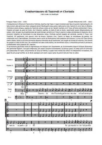 Le combat de Tancrède et Clorinde Partition gratuite