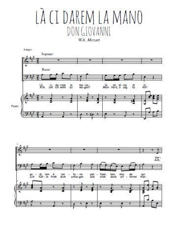 Téléchargez l'arrangement de la partition de Là ci darem la mano, Don Giovanni en PDF pour deux voix égales et piano