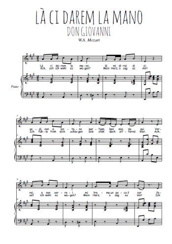 Téléchargez l'arrangement de la partition de mozart-don-giovanni-la-ci-darem-la-mano en PDF pour Chant et piano