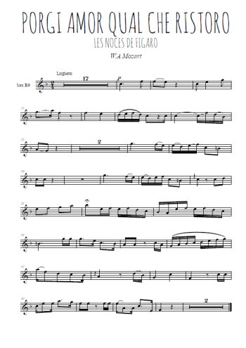 Téléchargez l'arrangement de la partition en Sib de la musique Porgi amor qual che ristoro en PDF