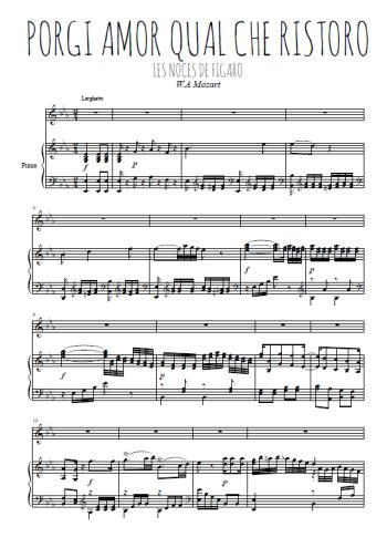 Téléchargez l'arrangement de la partition de mozart-les-noces-de-figaro-porgi-amor-quel-che-ristoro en PDF pour Chant et piano