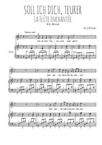 Téléchargez l'arrangement de la partition de W.A.-Mozart-Soll-ich-dich-Teurer en PDF pour Chant et piano