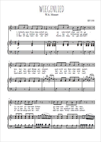 Téléchargez l'arrangement de la partition de mozart-wiegenlied en PDF pour Chant et piano