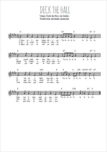 Deck the hall Partition gratuite