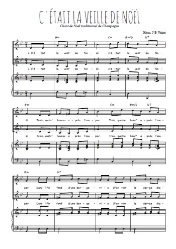 Téléchargez l'arrangement de la partition de C'était la veille de Noël en PDF pour deux voix égales et piano