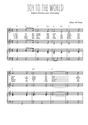 Téléchargez l'arrangement de la partition de Joy to the world en PDF pour deux voix égales et piano
