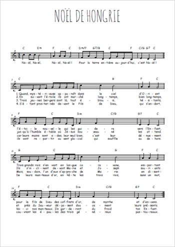 Noël de Hongrie Partition gratuite