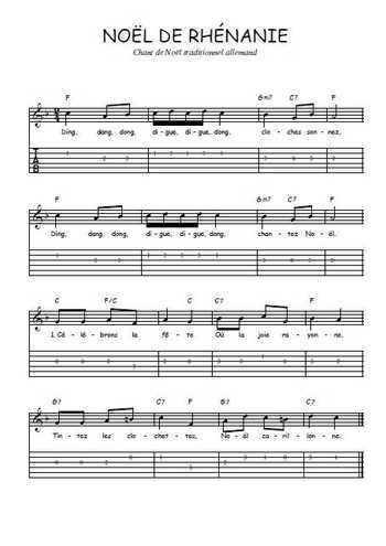 Téléchargez la tablature de la musique noel-de-rhenanie en PDF