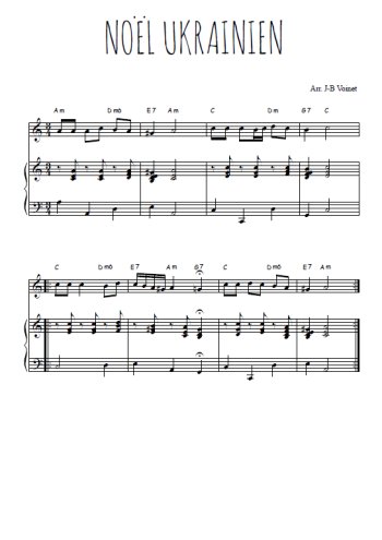 Téléchargez l'arrangement de la partition de noel-ukrainien en PDF pour Chant et piano