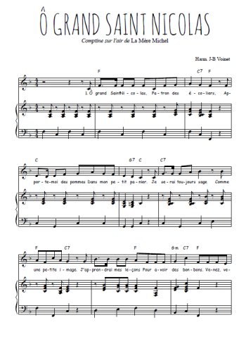 Téléchargez l'arrangement de la partition de o-grand-saint-nicolas en PDF pour Chant et piano