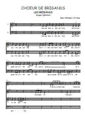 Téléchargez l'arrangement de la partition de Choeur de brigands en PDF à quatre voix SATB