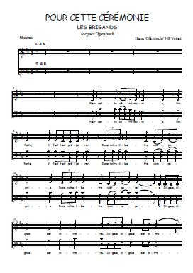 Téléchargez l'arrangement de la partition de Pour cette cérémonie en PDF à quatre voix SATB