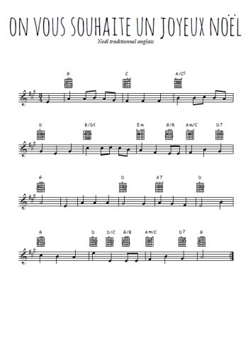 Téléchargez l'arrangement de la partition en Sib de la musique On vous souhaite un Joyeux Noël en PDF