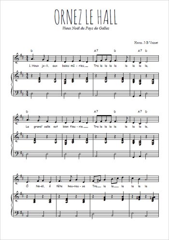 Téléchargez l'arrangement de la partition de Traditionnel-Ornez-le-hall en PDF pour Chant et piano