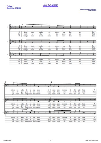 Automne Partition gratuite
