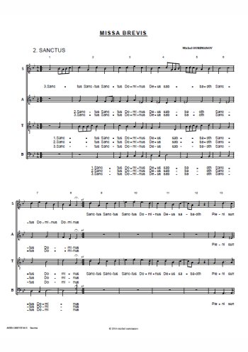 Missa Brevis 2. Sanctus Partition gratuite