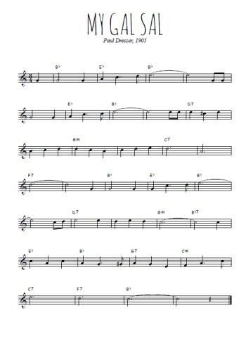 Téléchargez l'arrangement de la partition en Sib de la musique My gal Sal en PDF
