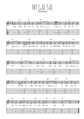 Téléchargez la tablature de la musique paul-dresser-my-gal-sal-1905 en PDF