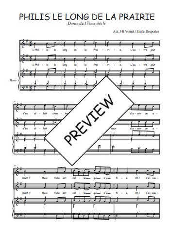 Téléchargez l'arrangement de la partition de Philis le long de la prairie en PDF pour deux voix égales et piano